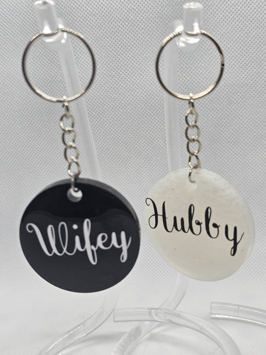 Wifey & Hubby Keychain