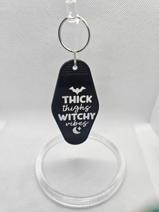 Thick Thighs Witchy Vibes Keychain