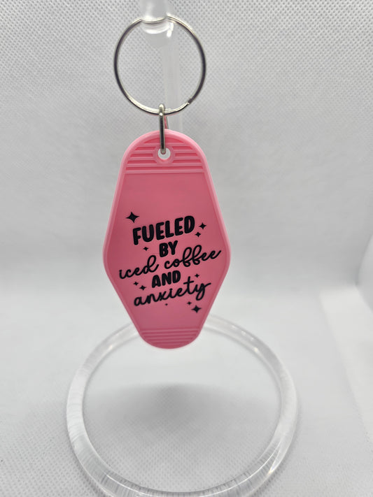 Fueled By Iced Coffee & Anxiety Keychain