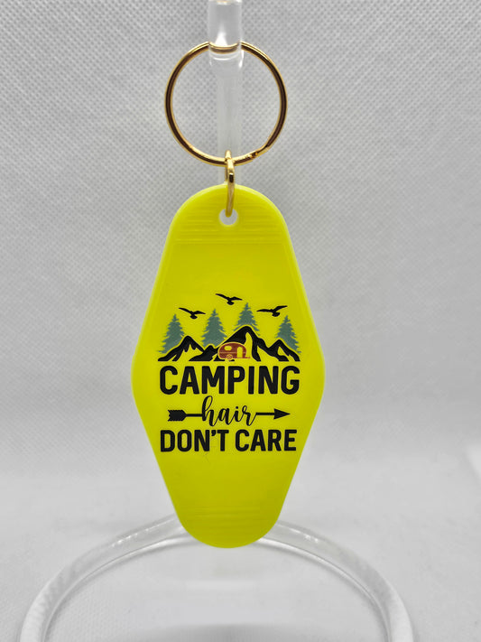 Camping Hair Don't Care Keychain