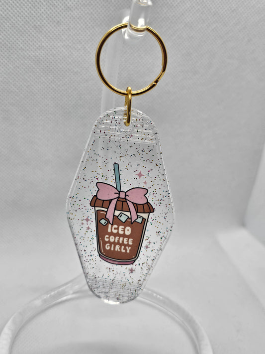 Iced Coffee Girly Keychain