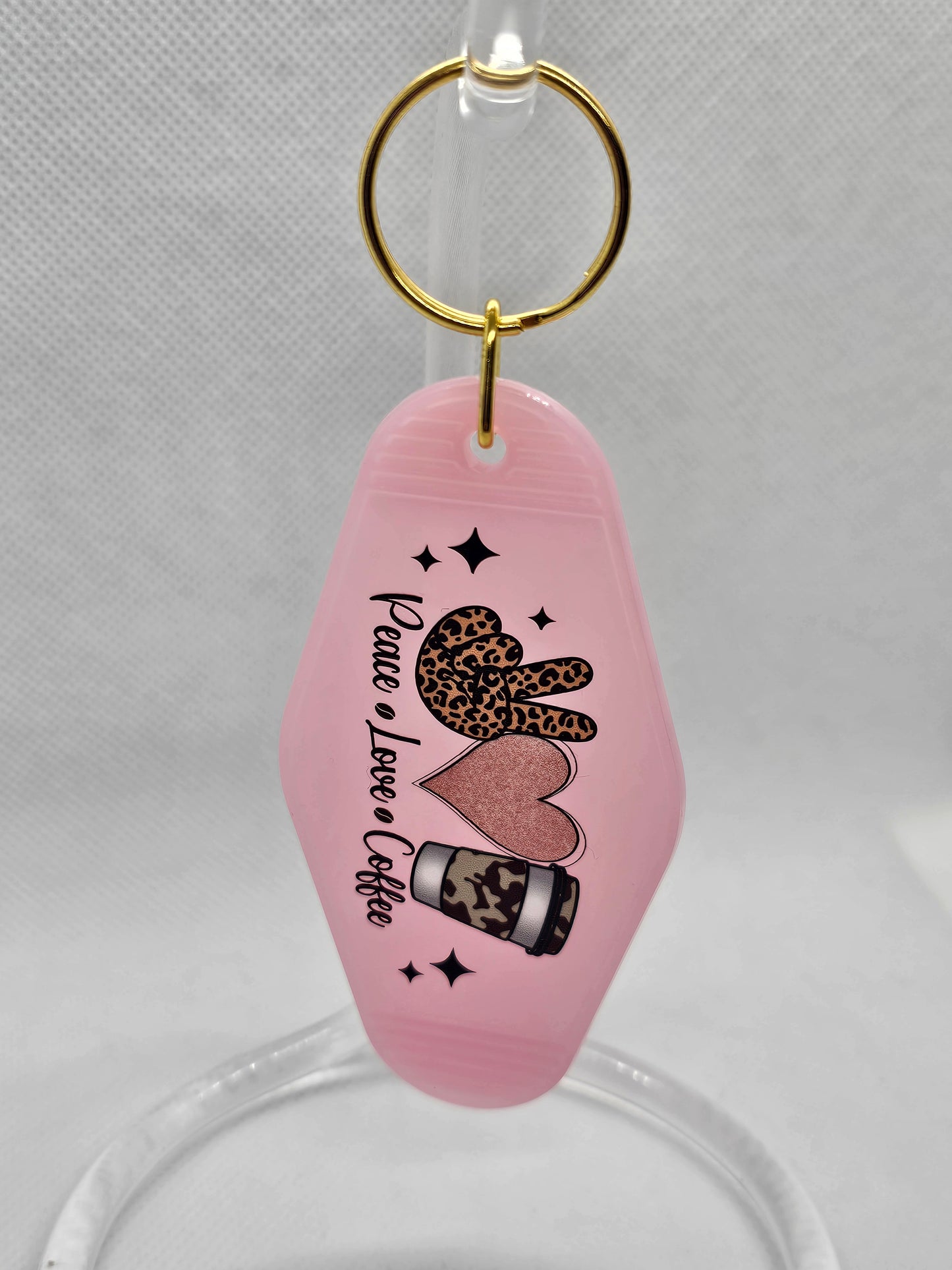 Peace Love Coffee Keychain