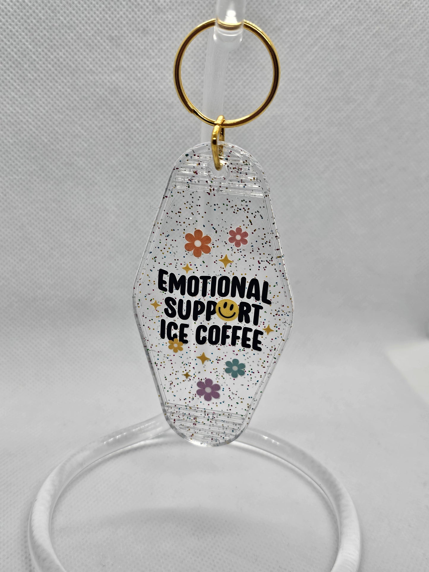 Emotional Support Ice Coffee Keychain