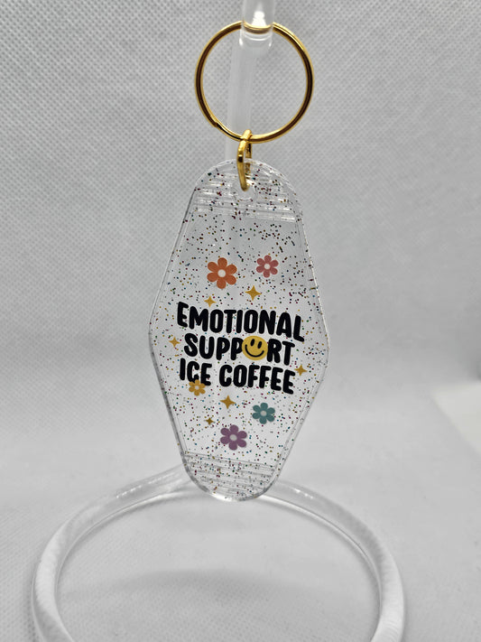 Emotional Support Ice Coffee Keychain